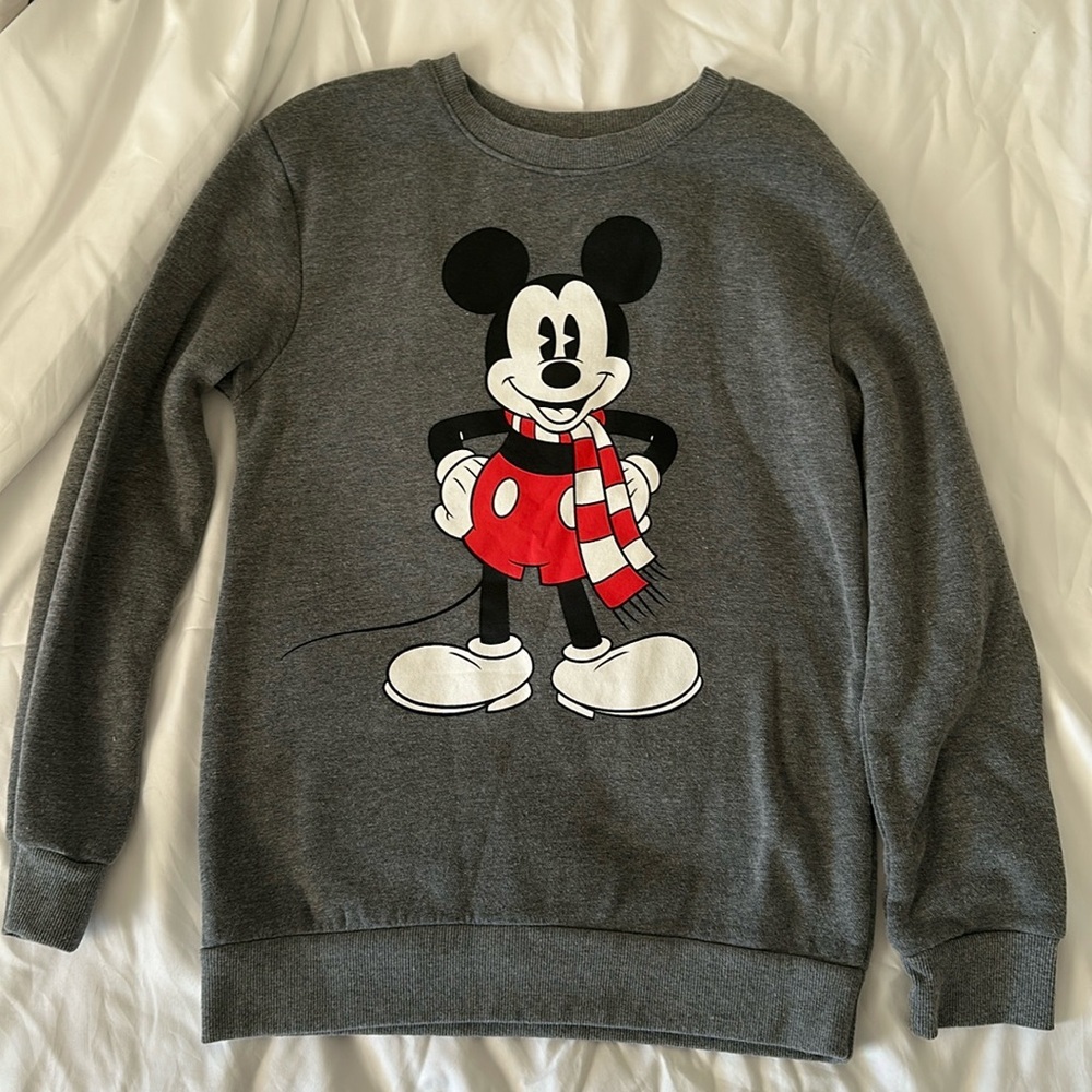 Disney Mickey Mouse Winter Pullover Sweat Shirt Kids Size Large
